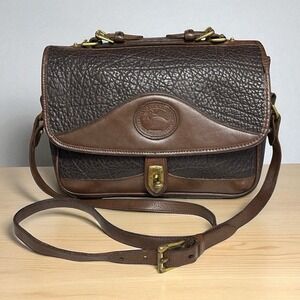 Dooney & Bourke R701 Large Carrier Shoulder Bag AWL Chocolate Brown VTG 90s RARE